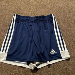Women’s XS Adidas shorts - navy with white trim. Excellent condition!